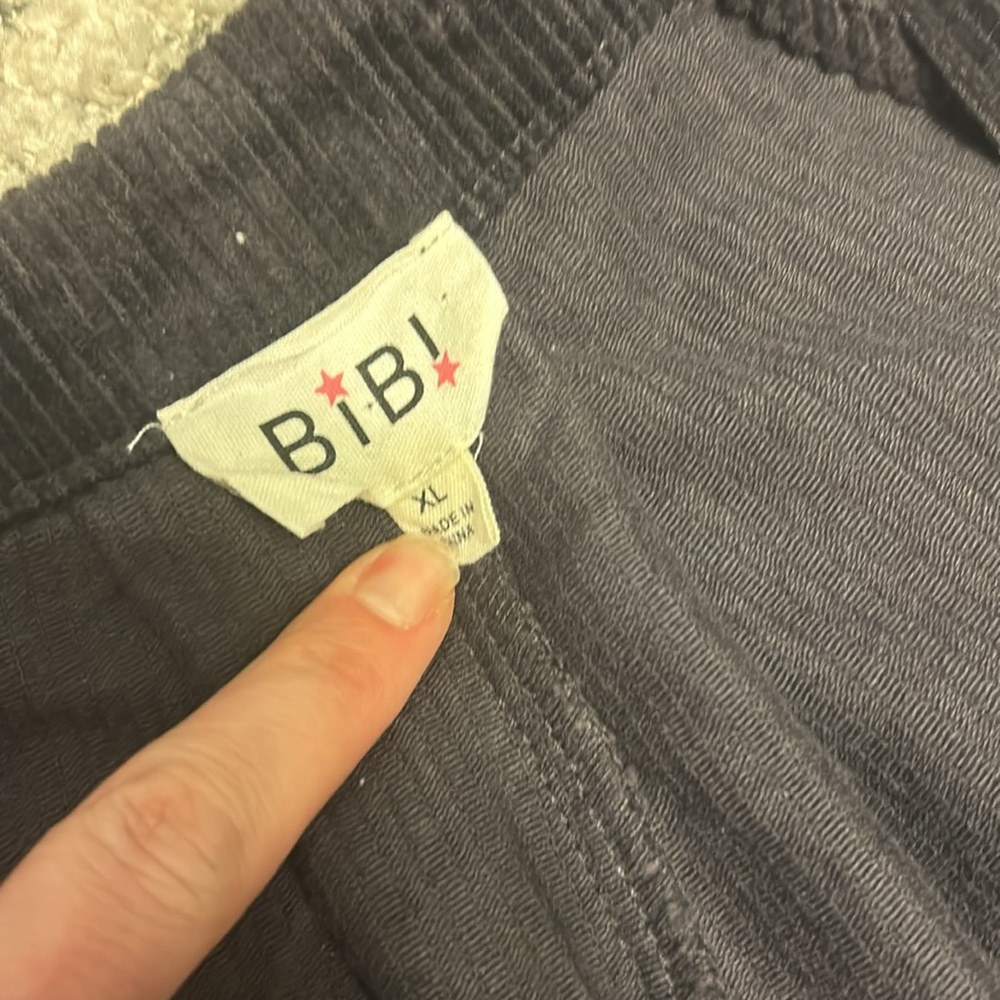 BiBi black corduroy jumpsuit wide leg size XL - Picture 5 of 6